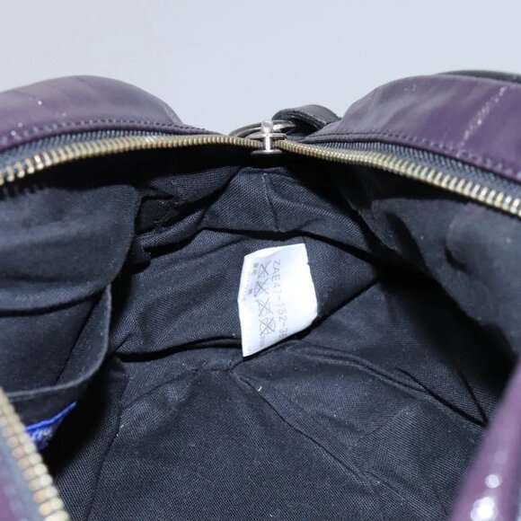 BURBERRY Blue Label Shoulder Bag Enamel Purple Auth ti2877 - Picture 13 of 16
